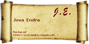 Jova Endre névjegykártya